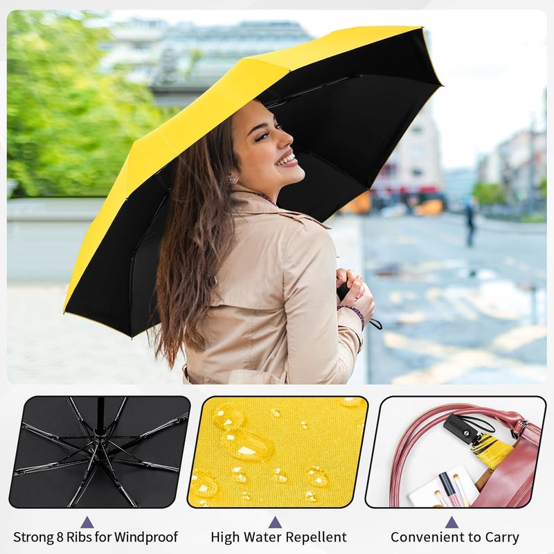 Yoobure Windproof Travel Umbrella - Automatic Umbrellas for Rain, Compact Folding Umbrella with UV Protection, Lightweight Portable Design for Backpack/Walking/Car, Sun & Storm Ready - Image 3